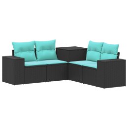 ZESTAW SOF 5 SZT. CZARNY I NIEBIESKI 200 X 200 X 85 CM