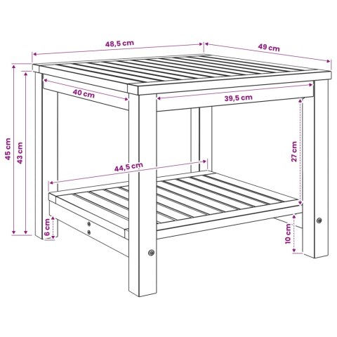 STOLIK KAWOWY BIELONY 48,5 X 49 X 45 CM LITE DREWNO AKACJI