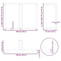 NOGI DO STOŁU JADALNEGO LITERY T 2 SZT. CZARNE 100X35X(72-73)CM