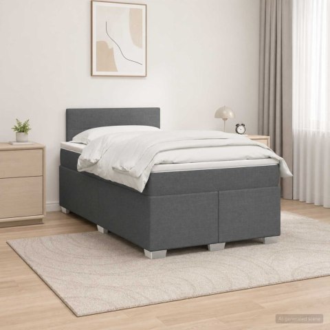 ŁÓŻKO BOX SPRING Z MATERACEM I LED CIEMNOSZARY 120 X 190 CM