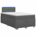 ŁÓŻKO BOX SPRING Z MATERACEM I LED CIEMNOSZARY 120 X 190 CM