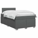 ŁÓŻKO BOX SPRING Z MATERACEM I LED CIEMNOSZARY 120 X 190 CM