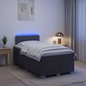 ŁÓŻKO BOX SPRING Z MATERACEM I LED CIEMNOSZARY 120 X 190 CM