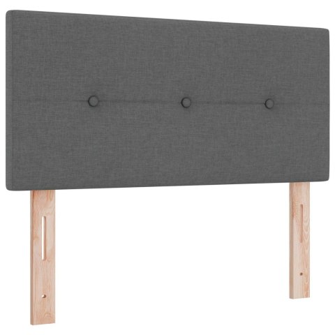 ŁÓŻKO BOX SPRING Z MATERACEM I LED CIEMNOSZARY 120 X 190 CM