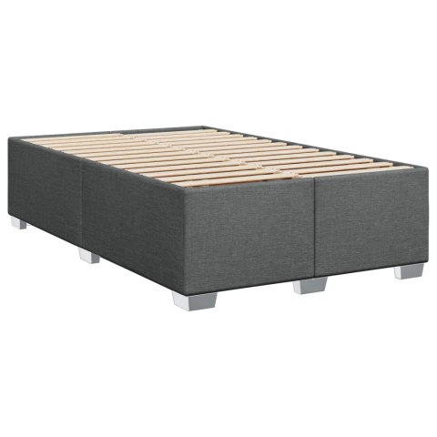 ŁÓŻKO BOX SPRING Z MATERACEM I LED CIEMNOSZARY 120 X 190 CM