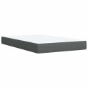 ŁÓŻKO BOX SPRING Z MATERACEM I LED CIEMNOSZARY 120 X 190 CM