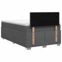 ŁÓŻKO BOX SPRING Z MATERACEM I LED CIEMNOSZARY 120 X 190 CM