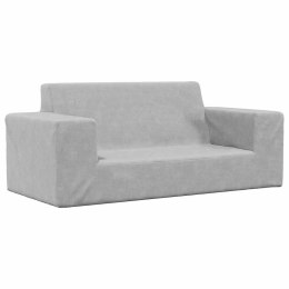 2-OS. SOFA DLA DZIECI JASNOSZARA MIĘKKI PLUSZ