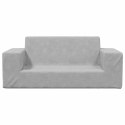 2-OS. SOFA DLA DZIECI JASNOSZARA MIĘKKI PLUSZ