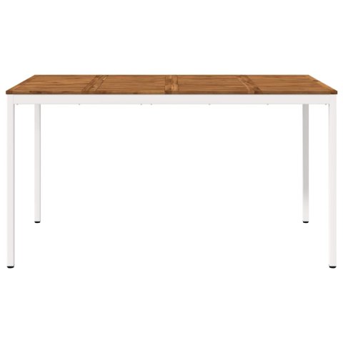 STÓŁ BAROWY OGRODOWY NATURALNE I BIAŁE 196 X 100,5 X 105 CM