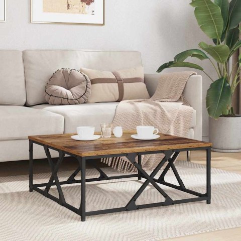 STOLIK KAWOWY STARE DREWNO 70 X 70 X 30 CM DREWNO INŻYNIERYJNE