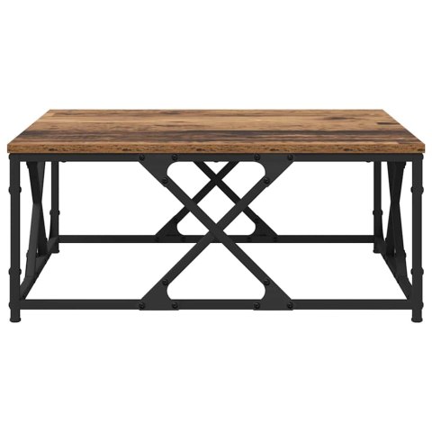 STOLIK KAWOWY STARE DREWNO 70 X 70 X 30 CM DREWNO INŻYNIERYJNE