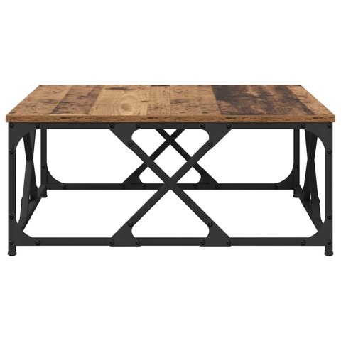 STOLIK KAWOWY STARE DREWNO 70 X 70 X 30 CM DREWNO INŻYNIERYJNE