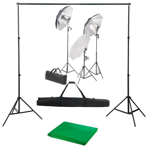 FOTOGRAFICZNY ZESTAW STUDYJNY Z LAMPAMI I TŁEM