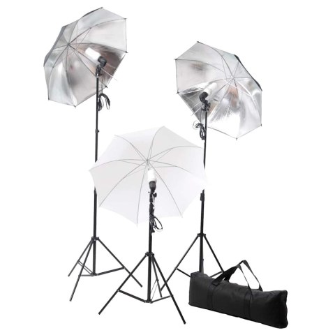 FOTOGRAFICZNY ZESTAW STUDYJNY Z LAMPAMI I TŁEM