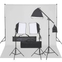 FOTOGRAFICZNY ZESTAW STUDYJNY Z LAMPAMI I TŁEM
