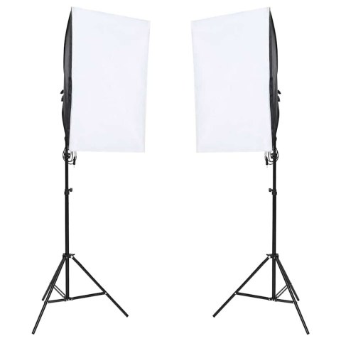 FOTOGRAFICZNY ZESTAW STUDYJNY Z LAMPAMI I TŁEM