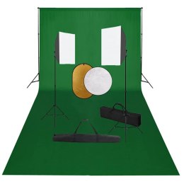 ZESTAW STUDYJNY Z LAMPAMI SOFTBOX TŁEM I BLENDAMI