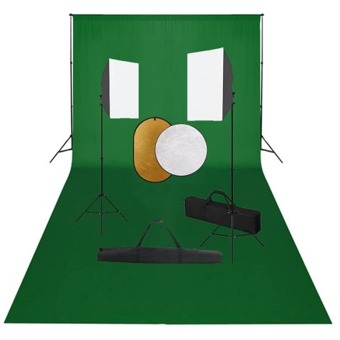 ZESTAW STUDYJNY Z LAMPAMI SOFTBOX TŁEM I BLENDAMI