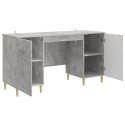 BIURKO BETONOWY SZARY 142,5 X 50 X 75 CM DREWNO INŻYNIERYJNE