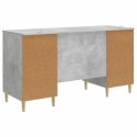 BIURKO BETONOWY SZARY 142,5 X 50 X 75 CM DREWNO INŻYNIERYJNE