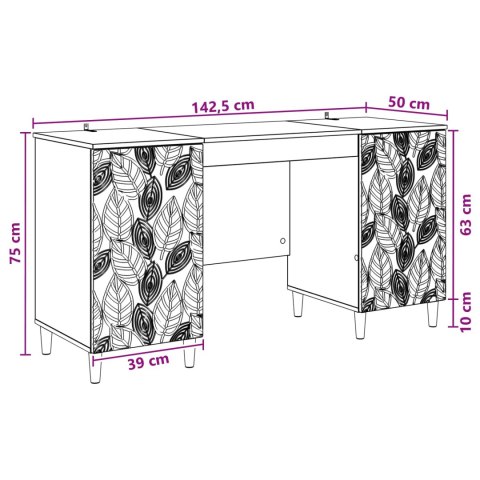 BIURKO BETONOWY SZARY 142,5 X 50 X 75 CM DREWNO INŻYNIERYJNE