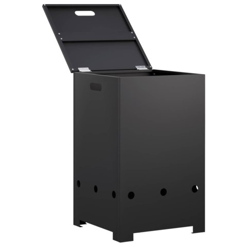 VidaXL Obudowa butli gazowej 40 x 40 x 66 cm Stal Czarny