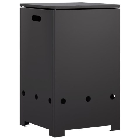 VidaXL Obudowa butli gazowej 40 x 40 x 66 cm Stal Czarny