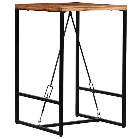 STOLIK BAROWY Z LITEGO DREWNA ODZYSKANEGO 70 X 70 X 106 CM