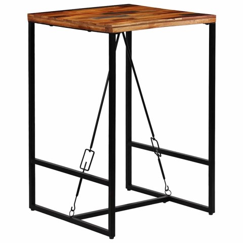 STOLIK BAROWY Z LITEGO DREWNA ODZYSKANEGO 70 X 70 X 106 CM