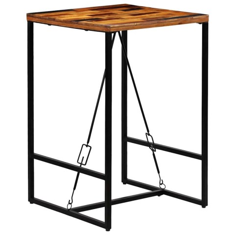 STOLIK BAROWY Z LITEGO DREWNA ODZYSKANEGO 70 X 70 X 106 CM