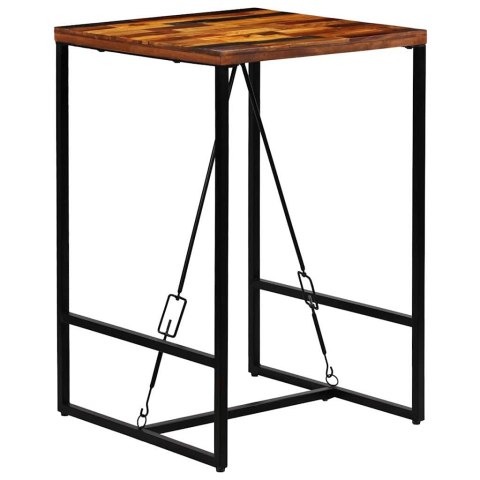 STOLIK BAROWY Z LITEGO DREWNA ODZYSKANEGO 70 X 70 X 106 CM