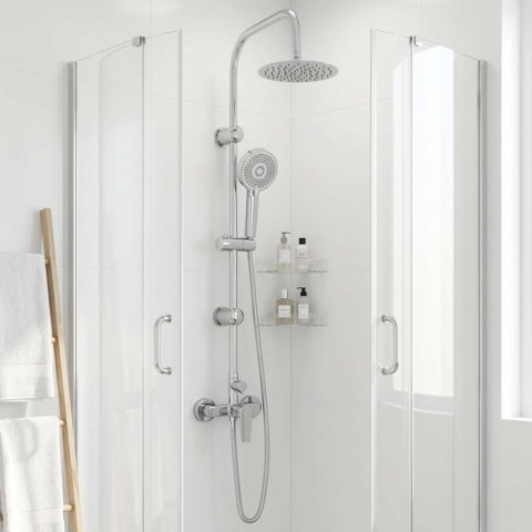 SYSTEM PRYSZNICOWY CZARNY STAL NIERDZEWNA 21 X 48 X 112 CM