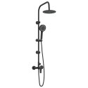 SYSTEM PRYSZNICOWY CZARNY STAL NIERDZEWNA 21 X 48 X 112 CM