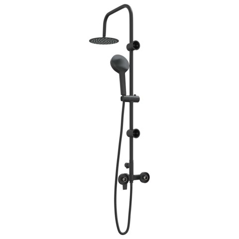 SYSTEM PRYSZNICOWY CZARNY STAL NIERDZEWNA 21 X 48 X 112 CM