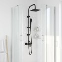VidaXL System Prysznicowy Czarny Stal nierdzewna 21 x 48 x 112 cm