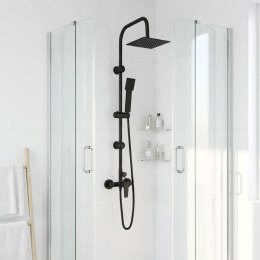VidaXL System Prysznicowy Czarny Stal nierdzewna 21 x 48 x 112 cm