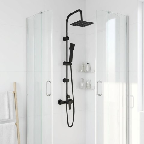 VidaXL System Prysznicowy Czarny Stal nierdzewna 21 x 48 x 112 cm