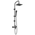 VidaXL System Prysznicowy Czarny Stal nierdzewna 21 x 48 x 112 cm