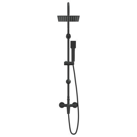 VidaXL System Prysznicowy Czarny Stal nierdzewna 21 x 48 x 112 cm