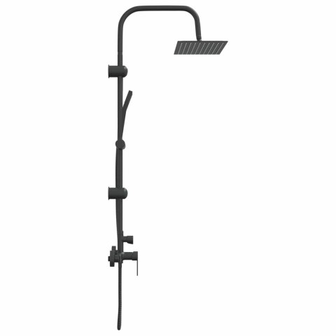 VidaXL System Prysznicowy Czarny Stal nierdzewna 21 x 48 x 112 cm