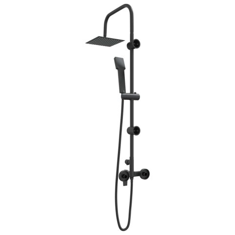 VidaXL System Prysznicowy Czarny Stal nierdzewna 21 x 48 x 112 cm