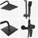 VidaXL System Prysznicowy Czarny Stal nierdzewna 21 x 48 x 112 cm