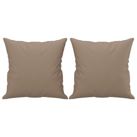 2-OSOBOWA SOFA Z PODUSZKAMI CAPPUCCINO 140 CM SZTUCZNA SKÓRA