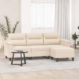 3-OS. SOFA Z PODNÓŻKIEM BEŻOWA 180 CM OBITA MIKROFIBRĄ