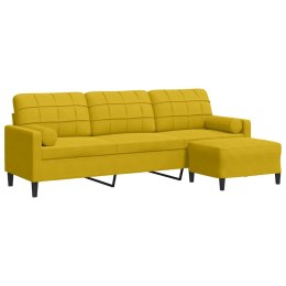 3-OSOBOWA SOFA Z PODNÓŻKIEM ŻÓŁTA 210 CM OBITA AKSAMITEM