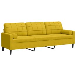 3-OSOBOWA SOFA Z PODUSZKAMI ŻÓŁTA 210 CM AKSAMIT