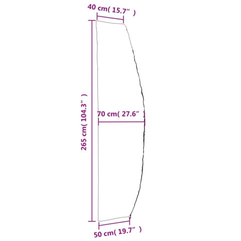 POKROWCE NA PARASOL OGRODOWY 2 SZT. 265X50/70/40 CM OXFORD