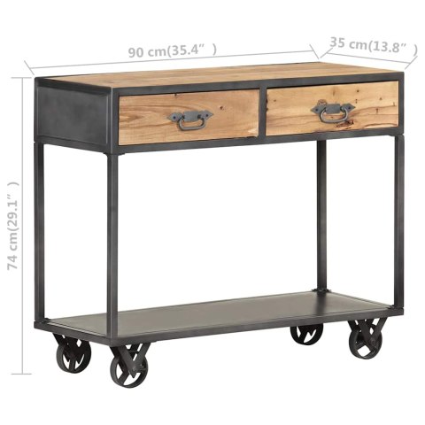 STOLIK KONSOLOWY 90X35X74 CM LITE DREWNO ODZYSKANE