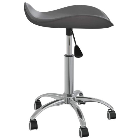 TABORET KOSMETYCZNY SZARY SZTUCZNA SKÓRA